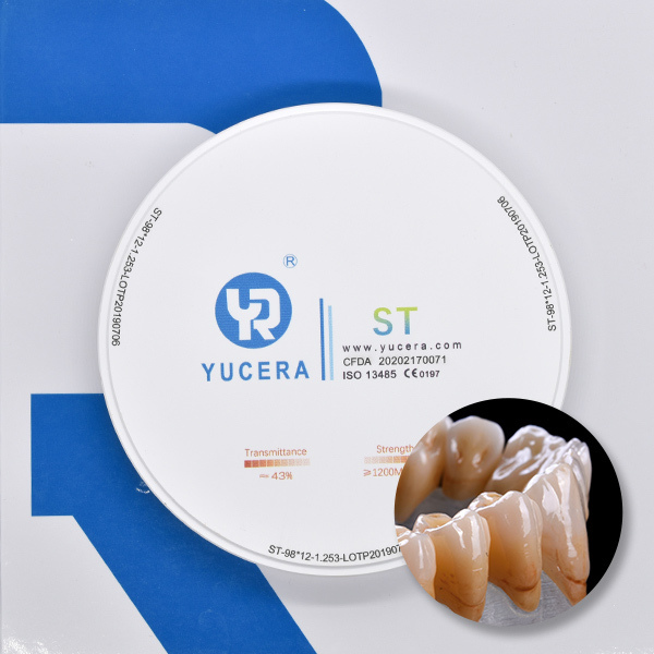 Yucera Zirconia Blocks , ST Sintering Zirconia Blocks CE Approved Dental Zirconia Crucible