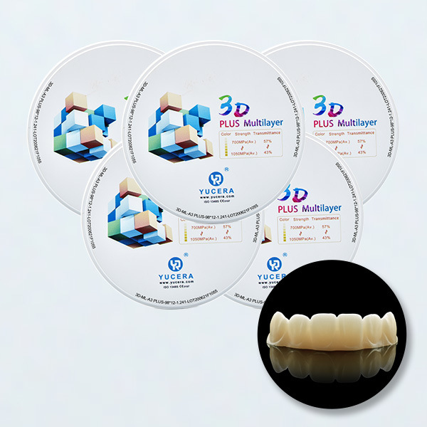 Khối Zirconia Nha khoa Đa lớp YUCERA 3D Plus  In MỚI 14mm Hệ thống Mở CAD CAM cho Vỏ Zirconia