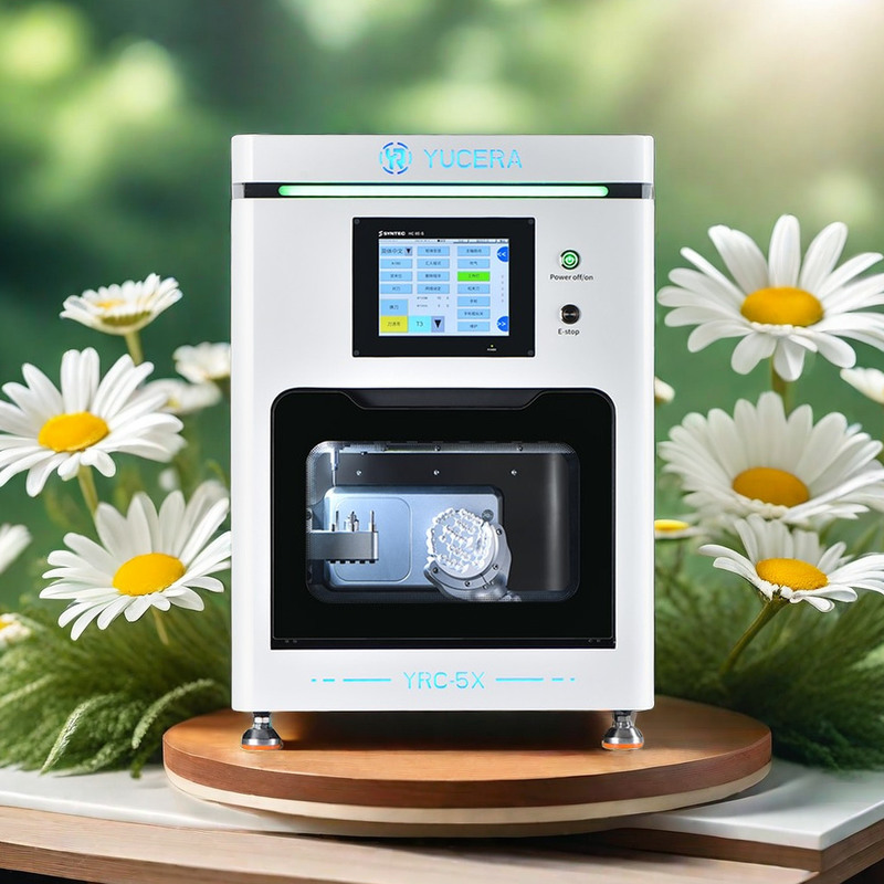 Máy phay CNC mini Yucera Compact Mini Lab nha khoa 5 trục CAD CAM sản xuất mão răng kim loại Zirconia