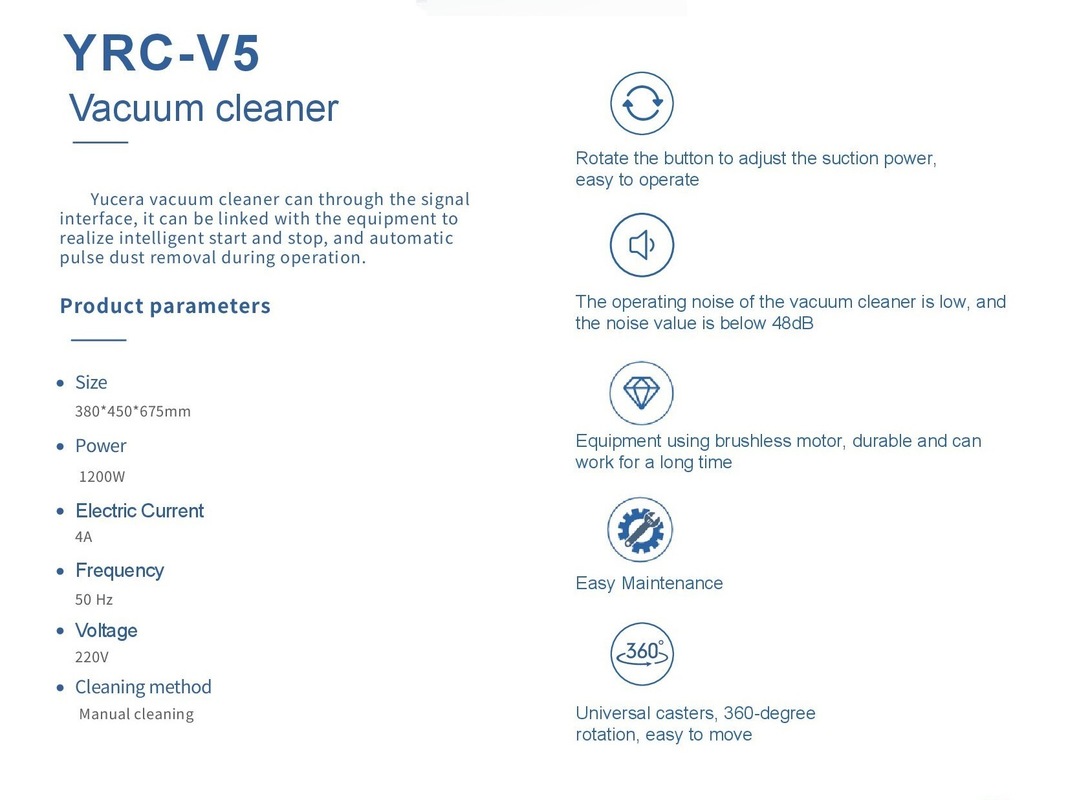 Máy hút bụi phòng lab nha khoa Yucera V5 cho công việc chính xác