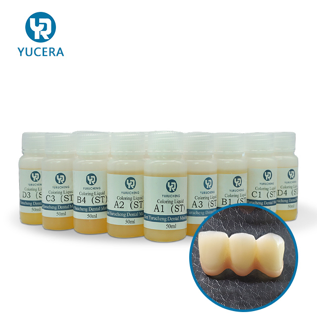 Giải pháp Yucera Bộ Nhuộm Gốm Zirconia 18 Màu Tự Nhiên Phát Sáng cho Sáng Tạo Phòng Thí Nghiệm Nha Khoa