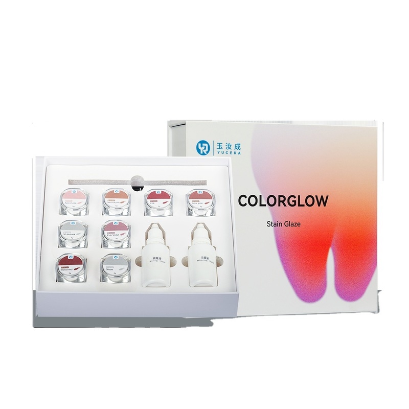 Bộ Nhuộm Màu Zirconia Gốm 18 Màu Smile Solutions Yucera Natural Glow cho Sáng Tạo Phòng Thí Nghiệm Nha Khoa