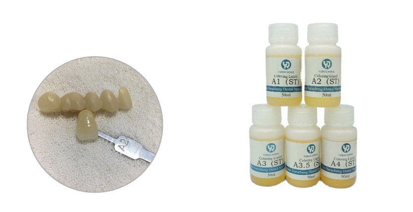 Phòng thí nghiệm nha khoa Yucera 18 màu Giải pháp nụ cười Gốm Zirconia Nhuộm Ánh sáng tự nhiên cho các tác phẩm phòng thí nghiệm nha khoa