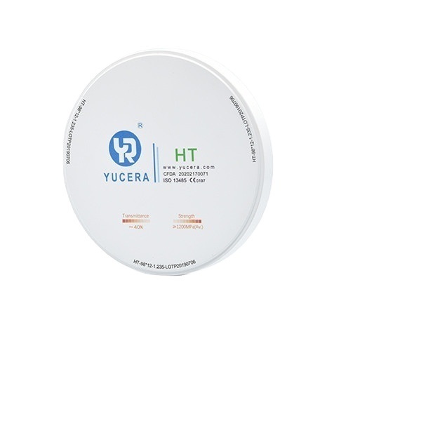 Đĩa Zirconia Nha Khoa 98mm YUCERA HT Trắng (1200MPa/45% Trans.) | Tương thích Exocad