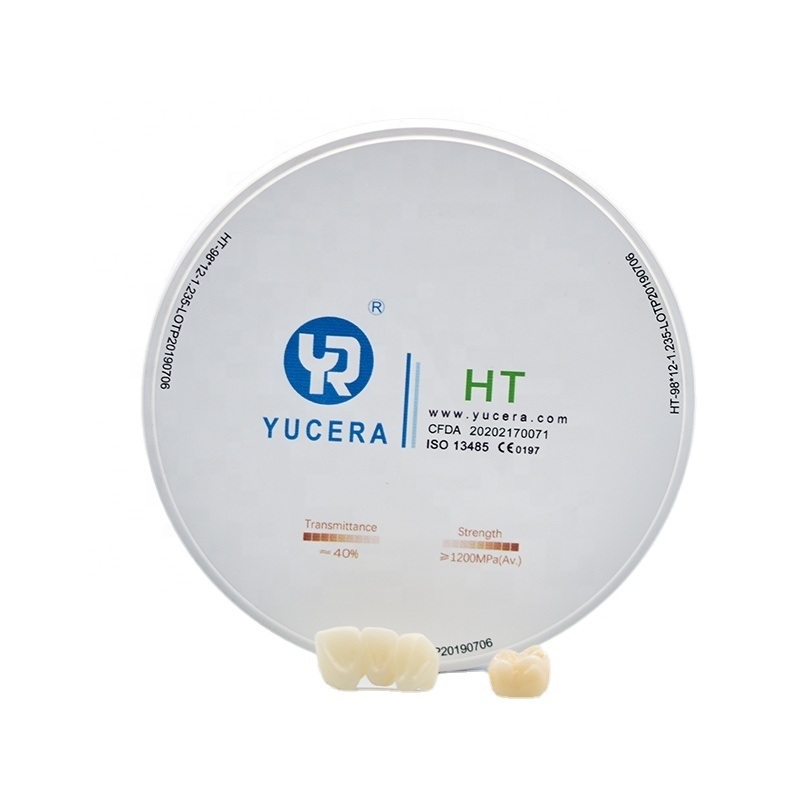 Đĩa Zirconia Nha Khoa 98mm YUCERA HT Trắng (1200MPa/45% Trans.) | Tương thích Exocad