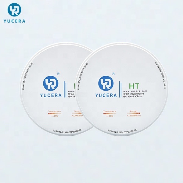 Đĩa Zirconia Nha Khoa 98mm YUCERA HT Trắng (1200MPa/45% Trans.) | Tương thích Exocad