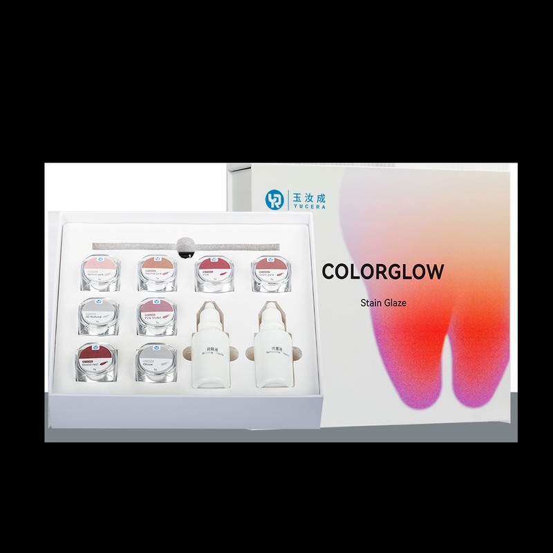 Bộ dụng cụ nhuộm và tráng men Zirconia gốm 18 màu Yucera Natural Glow cho các sáng tạo trong phòng thí nghiệm nha khoa