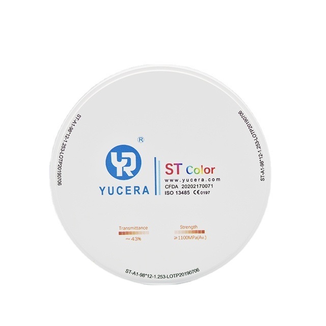 Đĩa Zirconia Nha Khoa 98mm YUCERA ST (1200MPa/Độ trong mờ 45-55%) | Tương thích Exocad