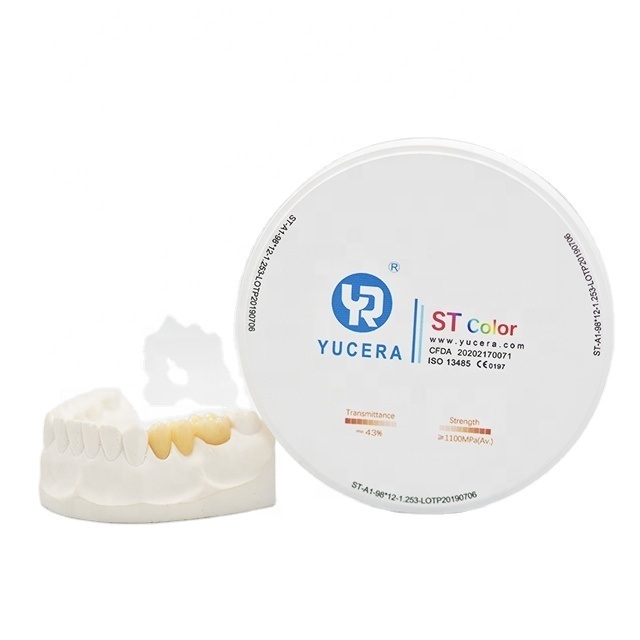 Đĩa Zirconia Nha Khoa 98mm YUCERA ST (1200MPa/Độ trong mờ 45-55%) | Tương thích Exocad