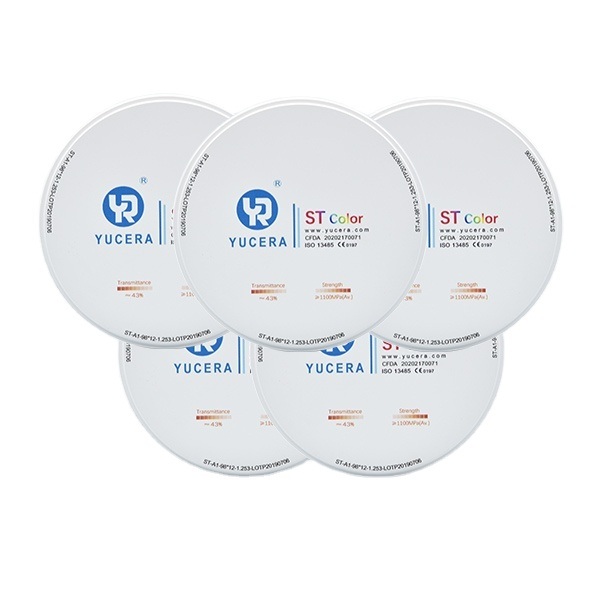 Đĩa Zirconia Nha Khoa 98mm YUCERA ST (1200MPa/Độ trong mờ 45-55%) | Tương thích Exocad