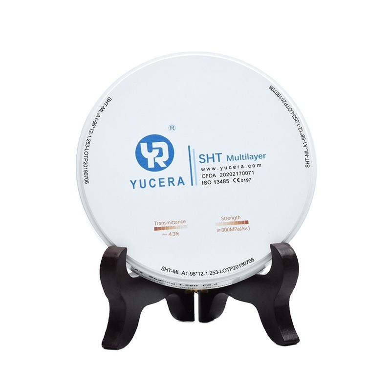 Dental Zirconia Disc 98mm  YUCERA SHT (46% Trans./900MPa) | ISO 13356 Certified