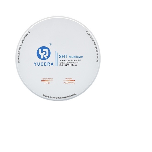 Dental Zirconia Disc 98mm  YUCERA SHT (46% Trans./900MPa) | ISO 13356 Certified
