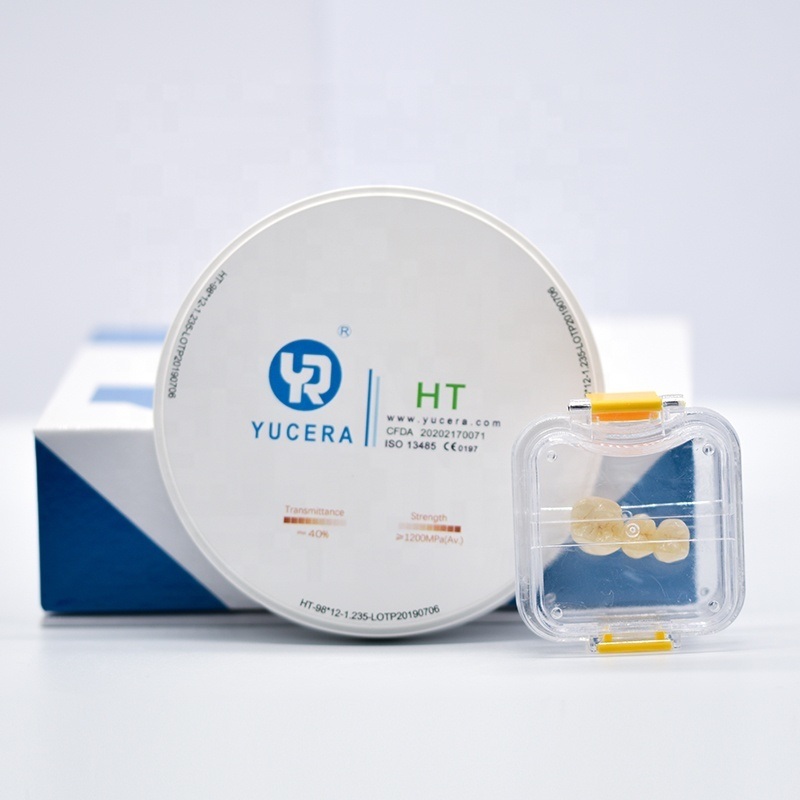 Đĩa Zirconia Nha Khoa 98mm YUCERA HT Trắng (1200MPa/45% Độ trong) | Đạt chứng nhận ISO 13356