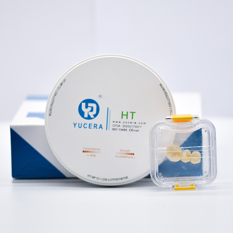 Đĩa Zirconia Nha Khoa 98mm YUCERA HT Trắng (1200MPa/45% Độ trong) | Đạt chứng nhận ISO 13356
