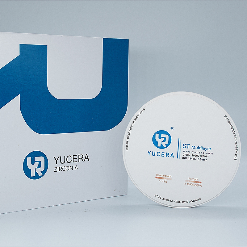 Dental Zirconia Disc 98mm  YUCERA ST-Multilayer | 1200MPa/45-55% Trans. | ISO 13356