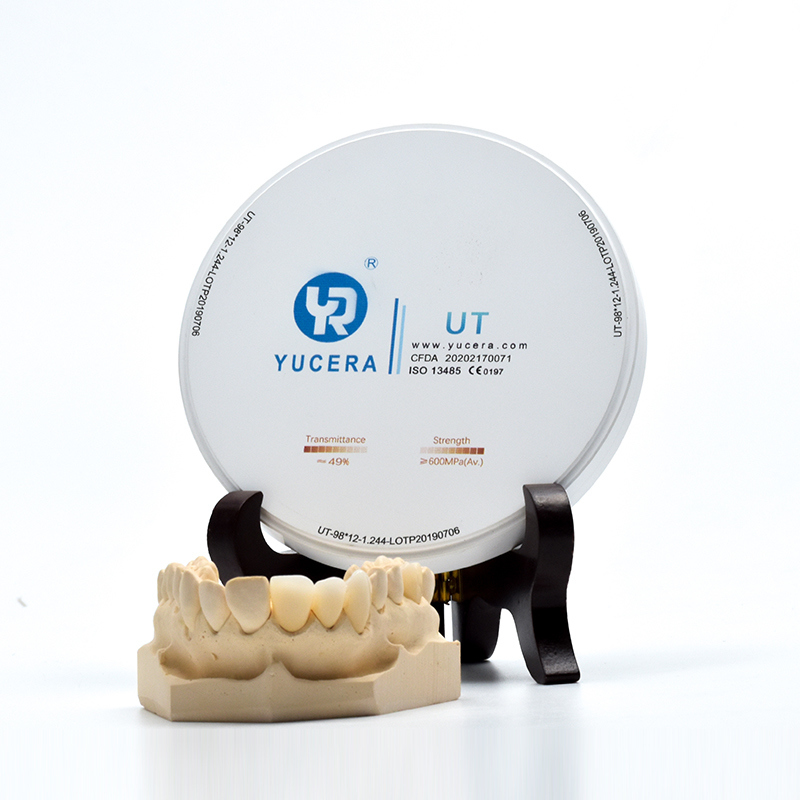 Dental Zirconia Disc 98mm  YUCERA UT White (49% Trans./600MPa) | ISO 13356 Certified