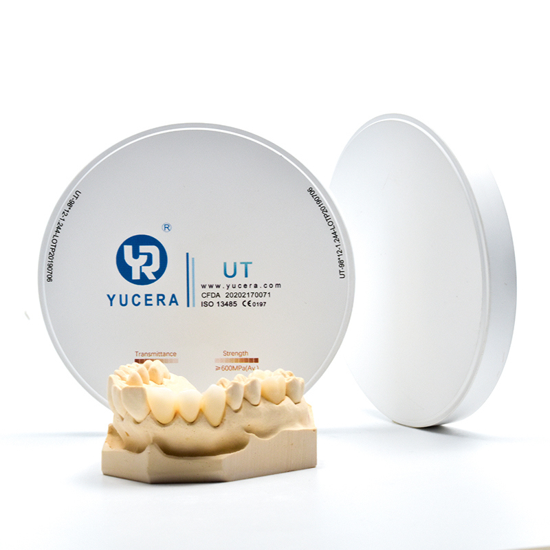 Dental Zirconia Disc 98mm  YUCERA UT White (49% Trans./600MPa) | ISO 13356 Certified