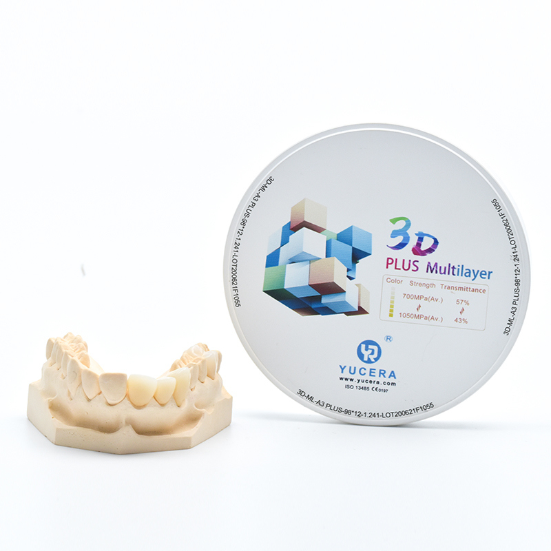 Dental Zirconia Disc 98mm  YUCERA 3D Multilayer | 1050MPa/43-57% Light Transmission | ISO 13356 Certified