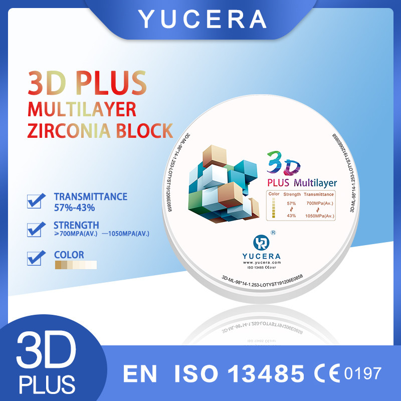 3D Pro Multilayer Zirconia Blocks Blank For CADCAM Dental Laboratory Equipment A2 A3 Open System Zirconia Disc Disk For